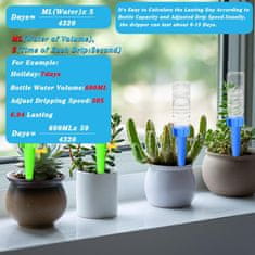 Netscroll Pripomoček za avtomatsko zalivanje rastlin, dozirnik deluje na podlagi samodejnega kapljičnega namakalnega sistema, 15 dni, varčevanje z vodo, idealen za zaposlene vrtnarje, 5 kosov, PlantDrip