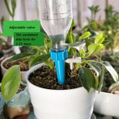 Netscroll 20x Pripomoček za avtomatsko zalivanje rastlin, dozirnik deluje na podlagi samodejnega kapljičnega namakalnega sistema, 15 dni, varčevanje z vodo, idealen za zaposlene vrtnarje, 20 kosov, PlantDrip 