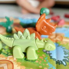 WOOPIE  Gradbeni set 2v1 namizna igra dinozavri + kocka 46 el.
