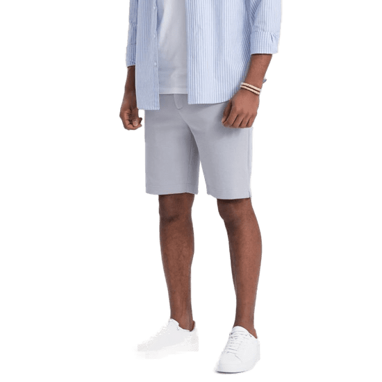 OMBRE Moške hlače SLIM FIT svetlo sive barve MDN124770