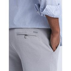 OMBRE Moške hlače SLIM FIT svetlo sive barve MDN124770 XXL