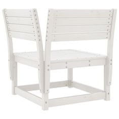 Greatstore Kotni vrtni kavč bel 73x73x78 cm trdna borovina