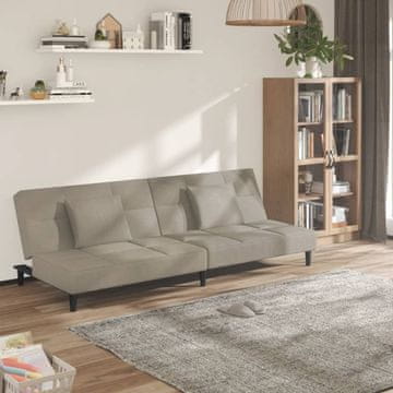 Vidaxl vidaXL Dvosed z dvema blazinama, svetlo siva, oblazinjena z žametom