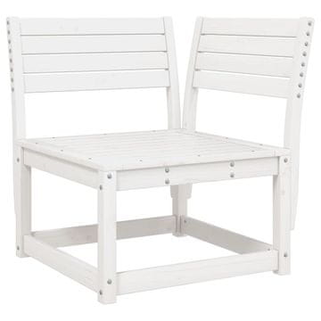 Vidaxl Kotni vrtni kavč bel 73x73x78 cm trdna borovina
