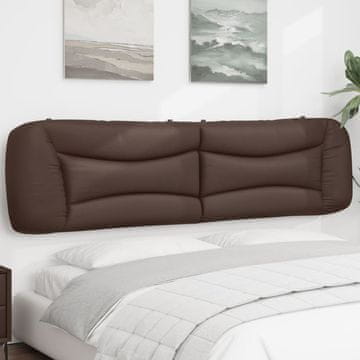 Vidaxl vidaXL Blazina za vzglavje, rjava, 200 cm, umetno usnje