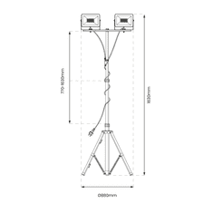 Milagro Reflektor na stojalu Bobby 2x30W 4000K LED , Milagro