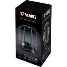 Yenkee YHB 3003 Stolpno igralno vozlišče in stojalo, 2x USB, osvetljeno, črno