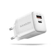AXAGON ACU-PQ30W Polnilec, 30 W, 2x vrata (USB-A + USB-C), PD3.0/PPS/QC4+/AFC/Apple, bel