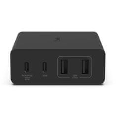 Belkin 108W 4-portni stenski polnilnik USB-C Power Delivery GaN (USB-C 96W + USB-A 12W), črn