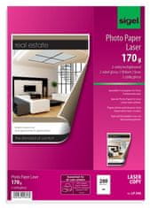 Sigel Fotografski papir - A4, 170 g/m2, sijajni, dvostranski, 200 listov