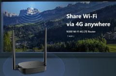 Tenda 4G05 Wi-Fi N300 4G/3G LTE usmerjevalnik, 2x WAN/LAN, 1x nanoSIM, IPv6, VPN, LTE Cat.4, CZ App