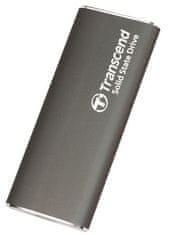 Transcend ESD265C 500 GB, USB 10 Gb/s, tip C, zunanji SSD (3D NAND flash), kompaktna velikost, srebrna
