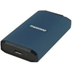 Transcend ESD410C 1TB, USB 20Gb/s, tip C, zunanji trpežni SSD (3D NAND flash), 2000MB/R, 2000MB/W, modra