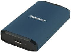 Transcend ESD410C 2TB, USB 20Gb/s, tip C, zunanji trpežni SSD (3D NAND flash), 2000MB/R, 2000MB/W, modra