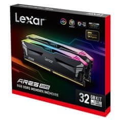 Lexar ARES DDR5 32GB (komplet 2x16GB) UDIMM 6800MHz CL34 XMP 3.0 & EXPO - RGB, hladilnik, črna
