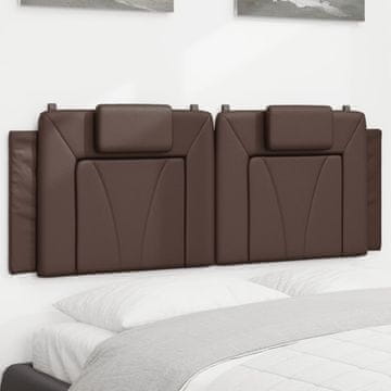 Vidaxl vidaXL Blazina za vzglavje, rjava, 140 cm, umetno usnje