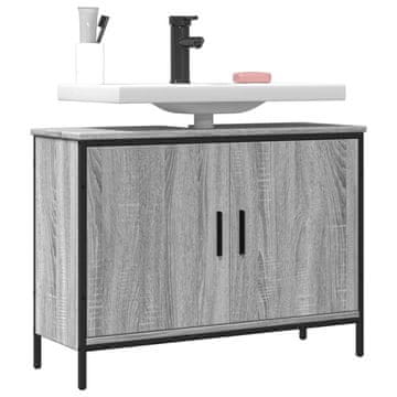 Vidaxl vidaXL Omarica za umivalnik, siva, hrast sonoma, 80x30x60 cm