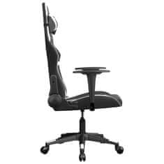 Vidaxl Gaming stol črno in belo umetno usnje