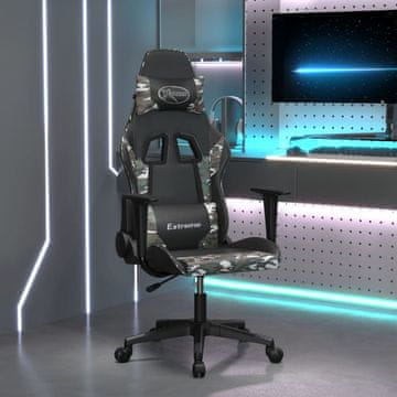 Vidaxl vidaXL igralni stol, črn in kamuflažen, umetno usnje