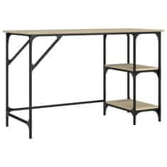 Vidaxl Pisalna miza sonoma hrast 120x50x75 cm kovina in inženirski les