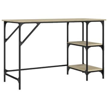 Vidaxl Pisalna miza sonoma hrast 120x50x75 cm kovina in inženirski les