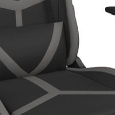 Vidaxl Gaming stol črno in siva umetno usnje