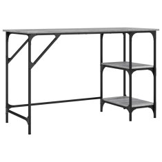 Vidaxl Pisalna miza siva sonoma 120x50x75 cm kovina in inženirski les