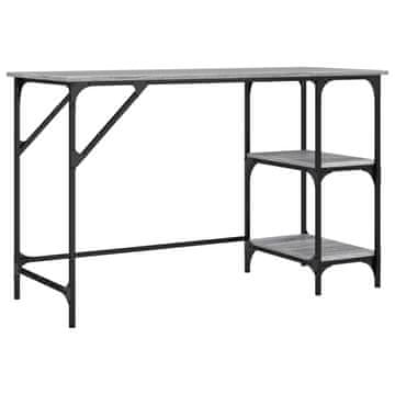 Vidaxl Pisalna miza siva sonoma 120x50x75 cm kovina in inženirski les
