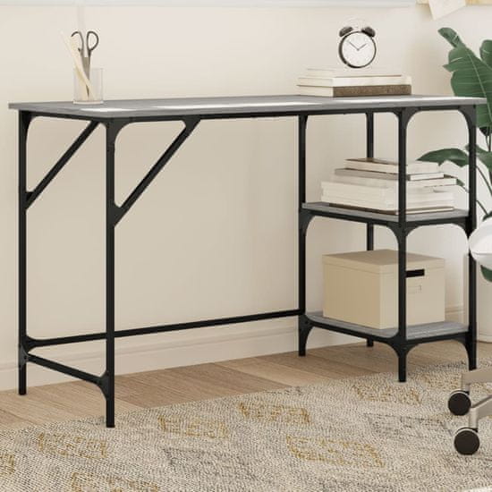 Vidaxl Pisalna miza siva sonoma 120x50x75 cm kovina in inženirski les