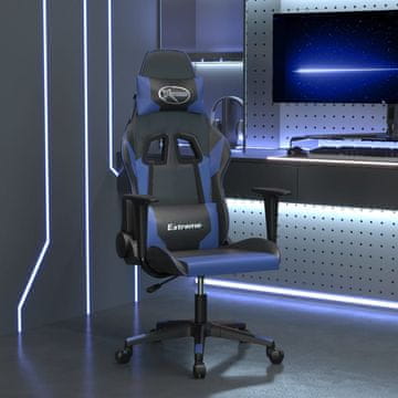 Vidaxl vidaXL Masažni igralni stol, črno-moder, umetno usnje