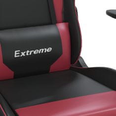 Vidaxl Gaming stol črno in vinsko rdeče umetno usnje