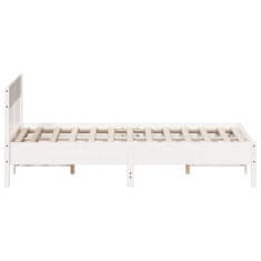 Vidaxl Posteljni okvir brez vzmetnice bel 120x200 cm trdna borovina