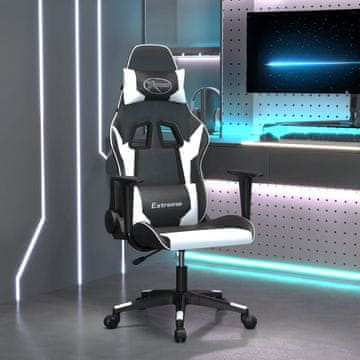 Vidaxl vidaXL igralni stol, črno-bel, umetno usnje