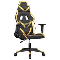 Vidaxl Gaming stol črno in zlato umetno usnje
