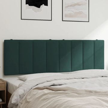 Vidaxl vidaXL Blazina za vzglavje, temno zelena, 160 cm, žamet