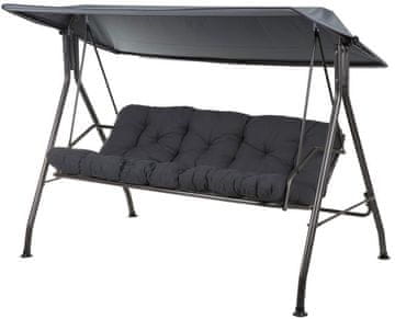 DAJAR SEVILLA Kovinska Vrtna Gugalnica za 3 Osebe, Antracit, 222x155x126cm