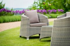 Dimenza Edinburgh siv komplet vrtnega pohištva iz ratana (2 fotelja, kavč, miza s kaljenim steklom)