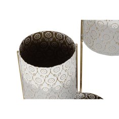DKD Home Decor Lonček DKD Home Decor Grey Golden Metal White Bicoloured Iron (45 x 33 x 92,8 cm)