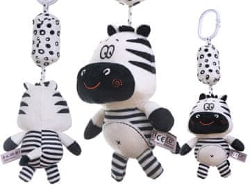 WOWO Zebra ropotulja - senzorična ropotulja s kontrastnim motivom zebre