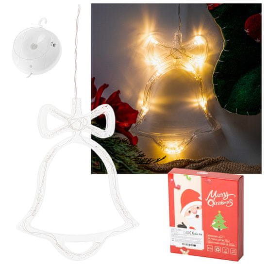WOWO LED zvonček - božični viseči okras z 10 LED lučkami