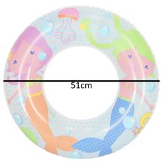 WOWO Napihljiv plavalni obroč - BETSWAY 36113 - Mermaids, 51 cm, max 60 kg