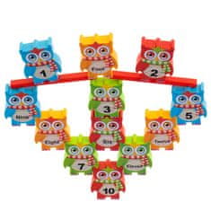 WOWO Owl Tower Puzzle - izobraževalna arkadna igra s kockami za učenje štetja