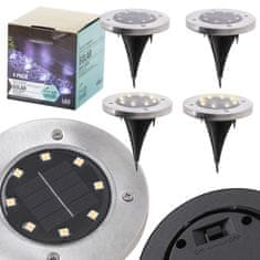 WOWO Vrtne solarne svetilke - talne vrtne svetilke 8LED - hladno bele (4 kosi)