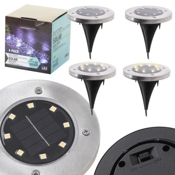 WOWO Vrtne solarne svetilke - talne vrtne svetilke 8LED - hladno bele (4 kosi)