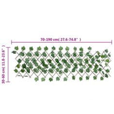 Vidaxl Umetna trta raztegljiva ograja zelena 190x60 cm
