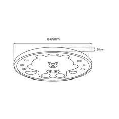 Milagro Plafonjera BEAR PINK 34W LED Ø490 mm, Milagro