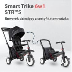 Smart Trike Zložljiv otroški tricikel / voziček 7 v 1 STR5, črno-bel