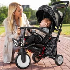 Smart Trike Zložljiv otroški tricikel / voziček 7 v 1 STR5, črno-bel