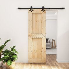 shumee Drsna vrata s kompletom vodil 70x210 cm trdna borovina