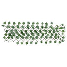 Vidaxl Umetna trta raztegljiva ograja zelena 190x60 cm
